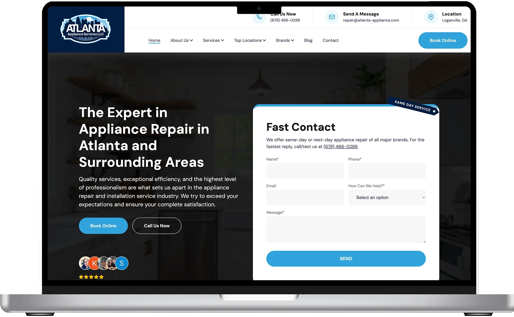 Atlanta Appliance Services website that was built by us