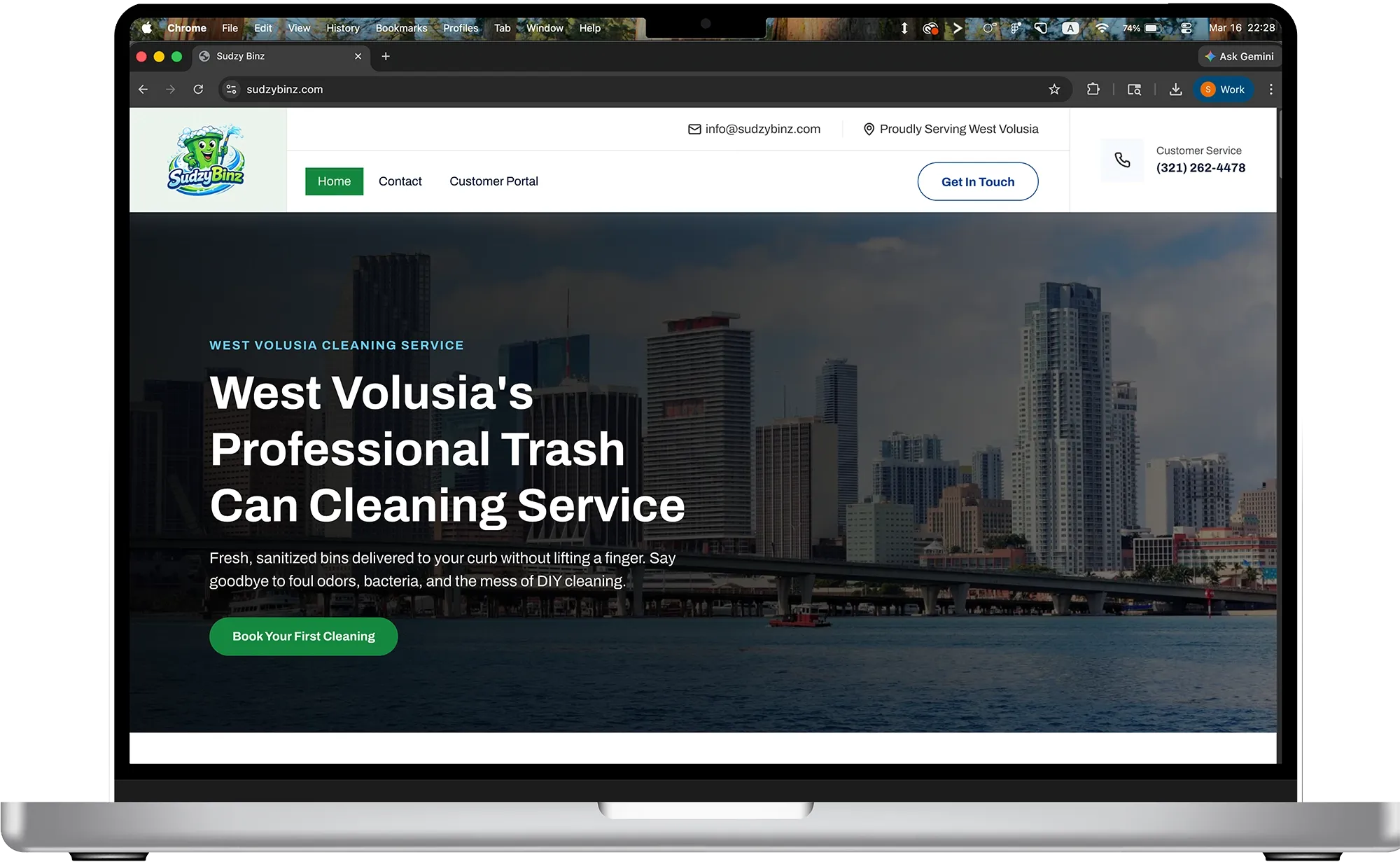 Sudzy Binz website that was build by us